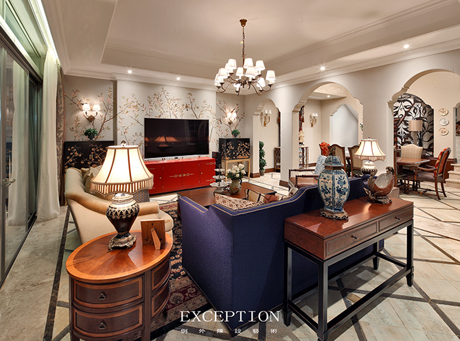 “十雅”魅力綻放，你們注意到女神手上的藍色錦魚了嗎？-別墅設計,軟裝設計,室內設計,豪宅設計,深圳例外軟裝設計公司