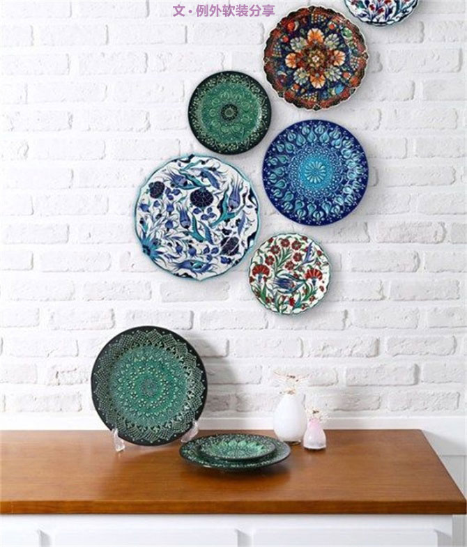 室內(nèi)軟裝設(shè)計瓷盤從飯桌跑到墻上啦！-別墅設(shè)計,軟裝設(shè)計,室內(nèi)設(shè)計,豪宅設(shè)計,深圳例外軟裝設(shè)計公司