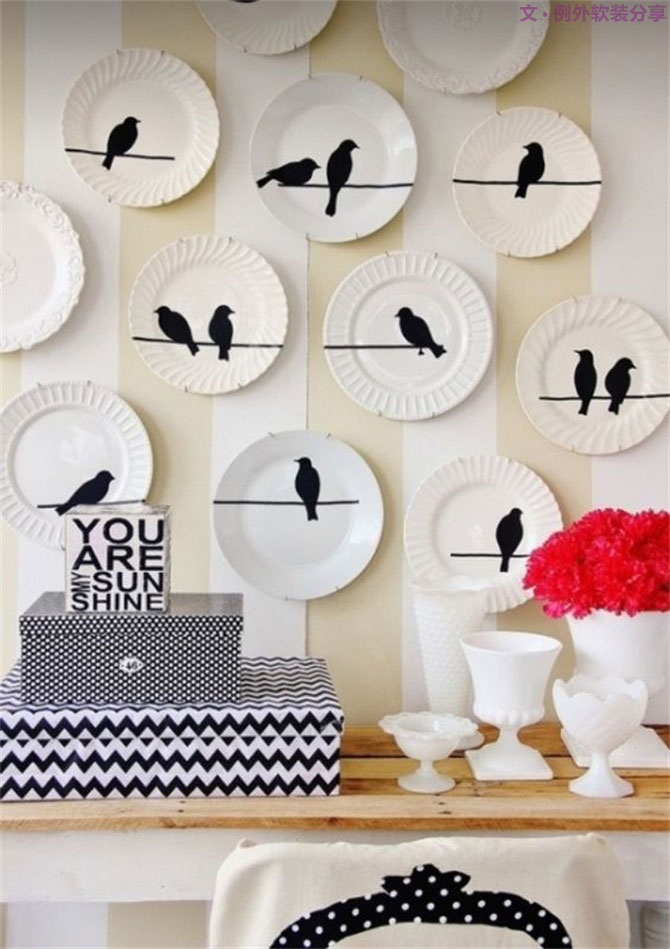 室內(nèi)軟裝設(shè)計瓷盤從飯桌跑到墻上啦！-別墅設(shè)計,軟裝設(shè)計,室內(nèi)設(shè)計,豪宅設(shè)計,深圳例外軟裝設(shè)計公司