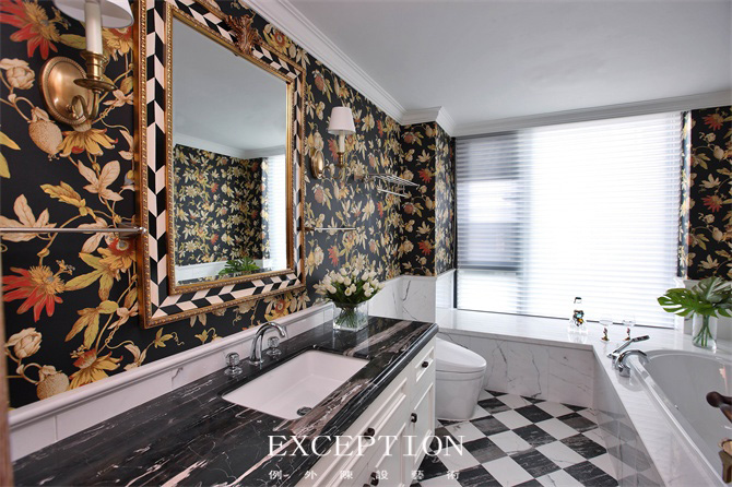 不是所有的花朵元素，都會搭出田園小碎花-別墅設計,軟裝設計,室內設計,豪宅設計,深圳例外軟裝設計公司