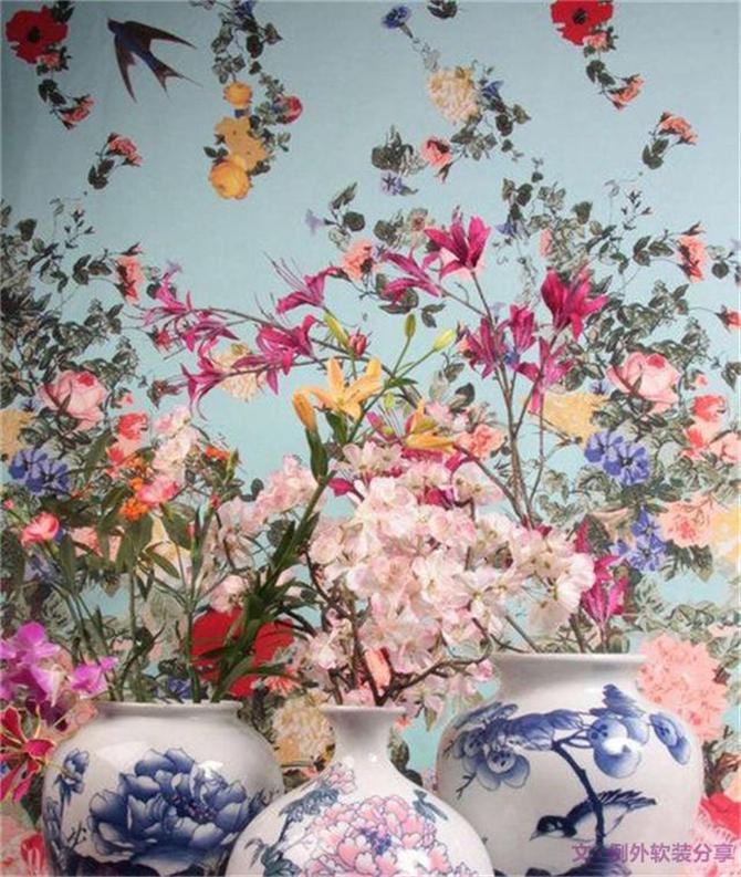 不是所有的花朵元素，都會搭出田園小碎花-別墅設計,軟裝設計,室內設計,豪宅設計,深圳例外軟裝設計公司