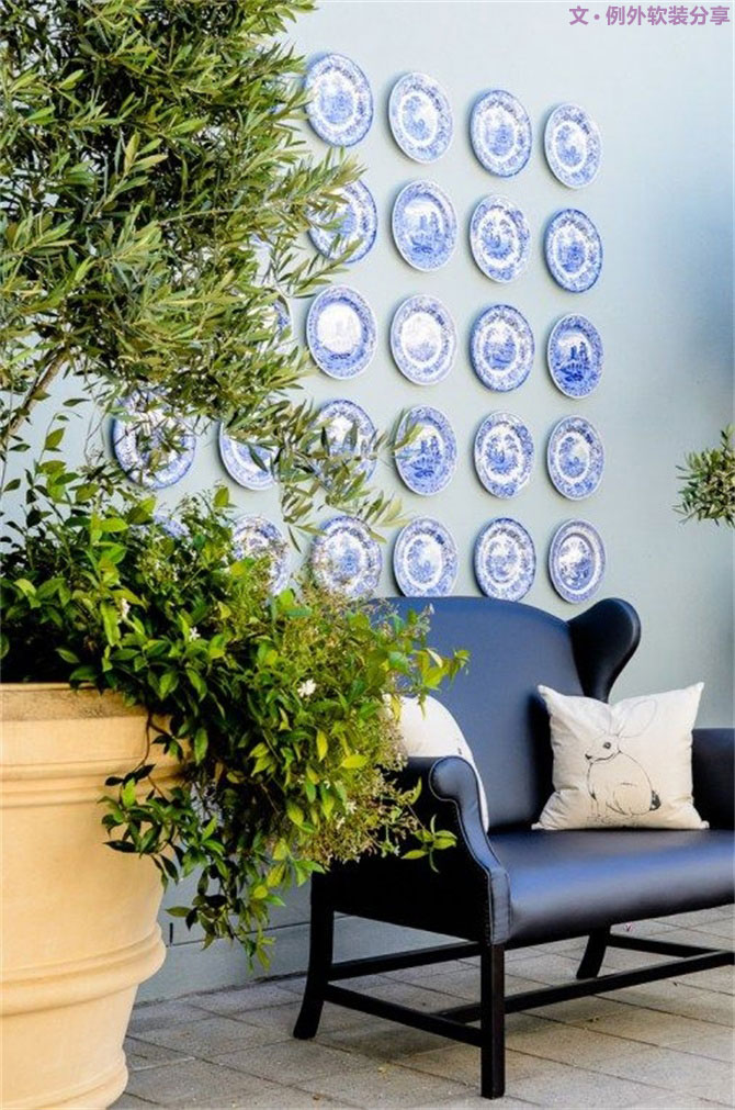 室內(nèi)軟裝設(shè)計瓷盤從飯桌跑到墻上啦！-別墅設(shè)計,軟裝設(shè)計,室內(nèi)設(shè)計,豪宅設(shè)計,深圳例外軟裝設(shè)計公司