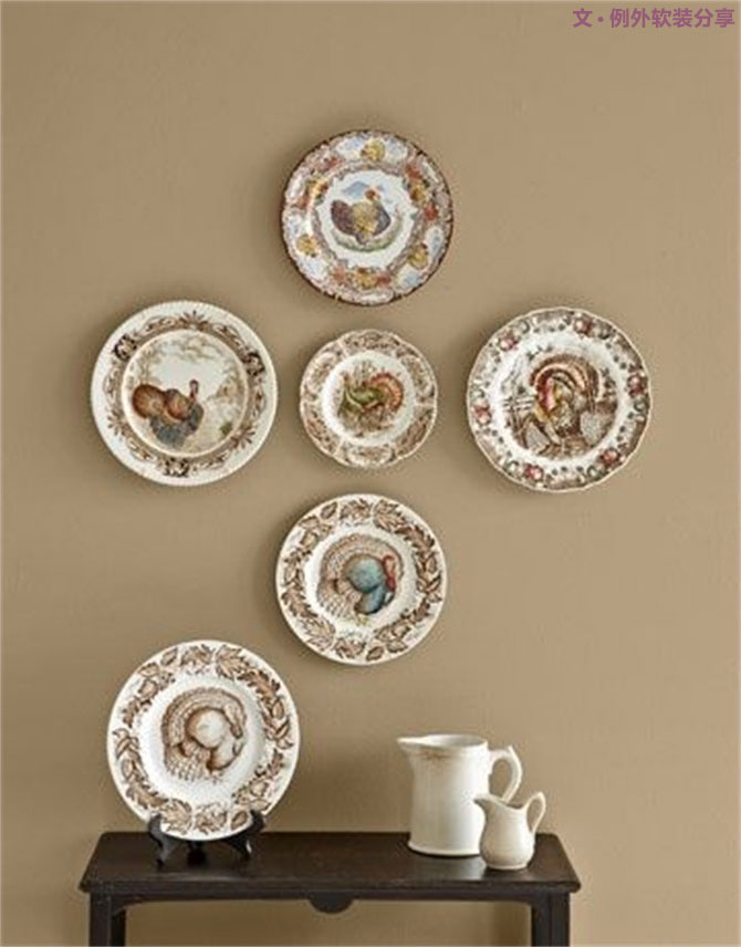 室內(nèi)軟裝設(shè)計瓷盤從飯桌跑到墻上啦！-別墅設(shè)計,軟裝設(shè)計,室內(nèi)設(shè)計,豪宅設(shè)計,深圳例外軟裝設(shè)計公司